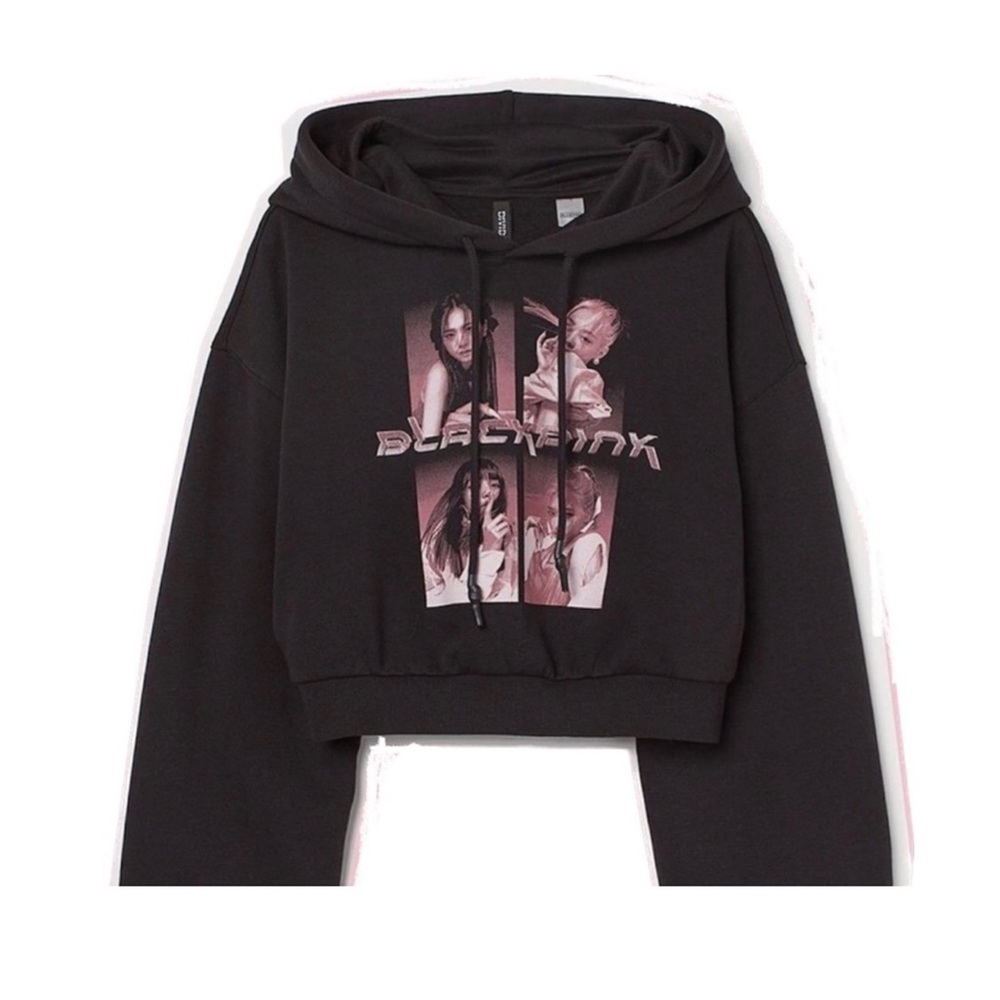 Divided H&M Blackpink KPop Limited Edition Cropped Hoodie sz XL